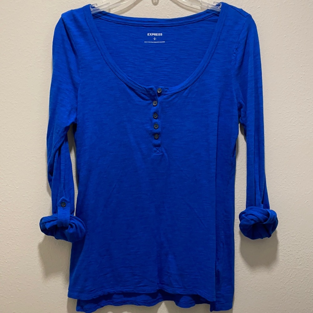 Express blue long sleeve shirt